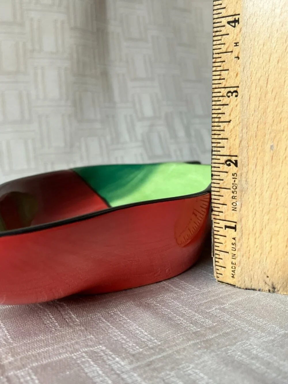 VTG Clay Art Hand Painted Red Chili Pepper Dish Trinket Candy Serving Bowl